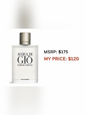 Giorgio Armani Acqua di Giò Frosted White Bottle with Metallic Cap